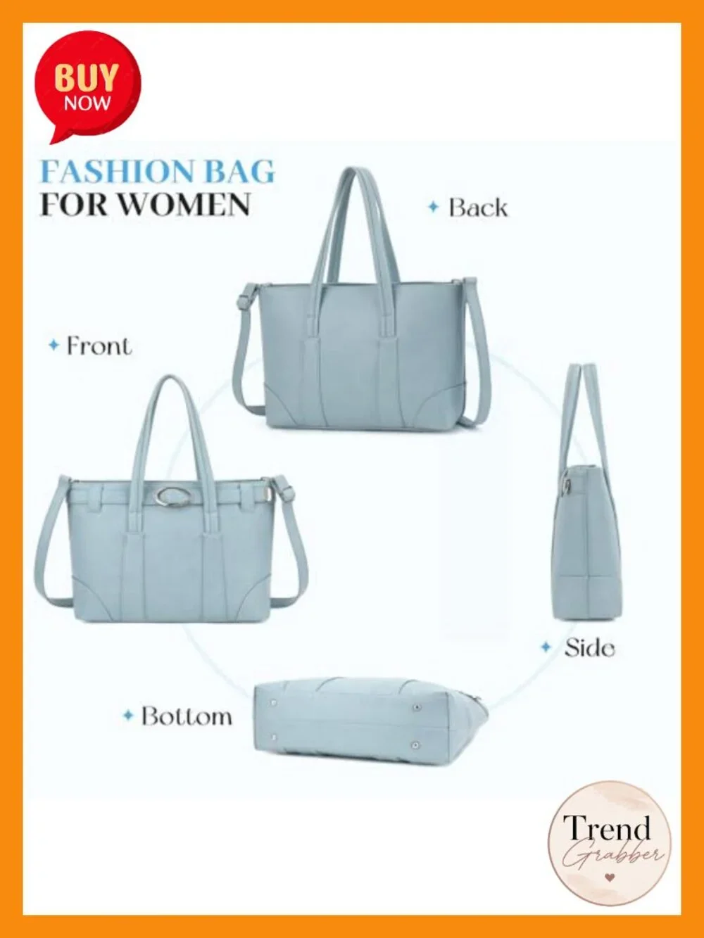 Soft Vegan Leather Satchel Tote Bag with Detachable Strap Large Capacity